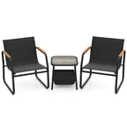 3 Pieces Patio Furniture Set Outdoor Bistro Conversation Set-Brown