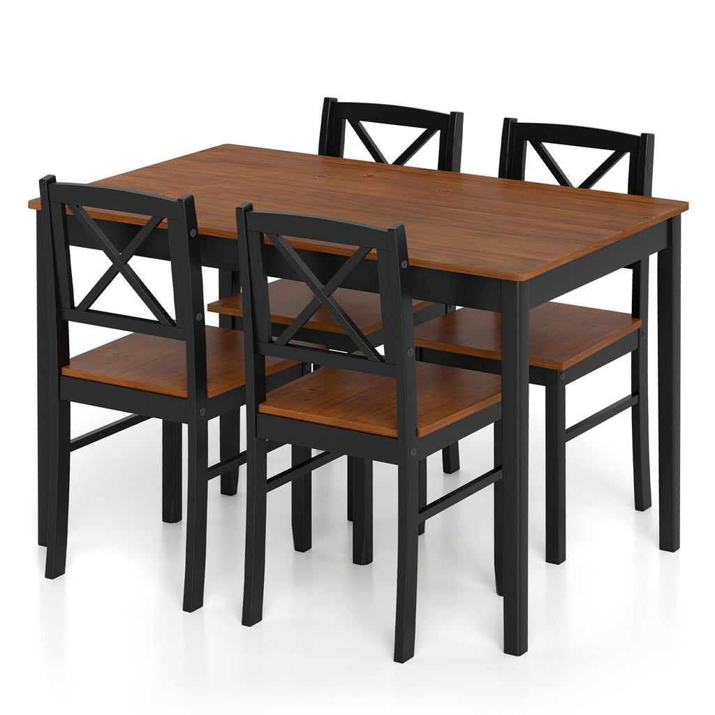 5 Piece Dining Table Set with Rectangular Kitchen Table and 4 Chairs