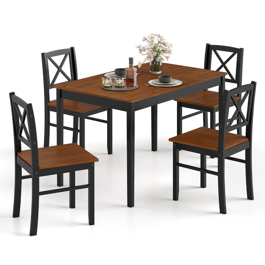 5 Piece Dining Table Set with Rectangular Kitchen Table and 4 Chairs