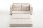 3 Fold Sofa Convertible Futon Couch sleeper sofabed Space saving loveseat Dark Gray & Light Gray & Beige