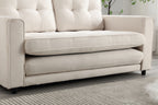 3 Fold Sofa Convertible Futon Couch sleeper sofabed Space saving loveseat Dark Gray & Light Gray & Beige