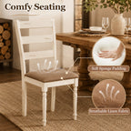 Dining Chairs Set of 2 with Padded Linen Seat
