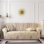 Elastic Plain Floral Printing  Sofa Cover Stretch for Living Room Couch Cover Chair Protector 1/2/3/4 Seater Printed Couch Cover for 3 Cushion Couch  Floral Pattern Sofa Cover with Separate Cushion Cover Pieces Stretch Sofa Slipcover