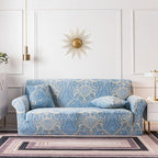 Elastic Plain Floral Printing  Sofa Cover Stretch for Living Room Couch Cover Chair Protector 1/2/3/4 Seater Printed Couch Cover for 3 Cushion Couch  Floral Pattern Sofa Cover with Separate Cushion Cover Pieces Stretch Sofa Slipcover