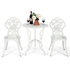 Outdoor Cast Aluminum Patio Furniture Set with Rose Design