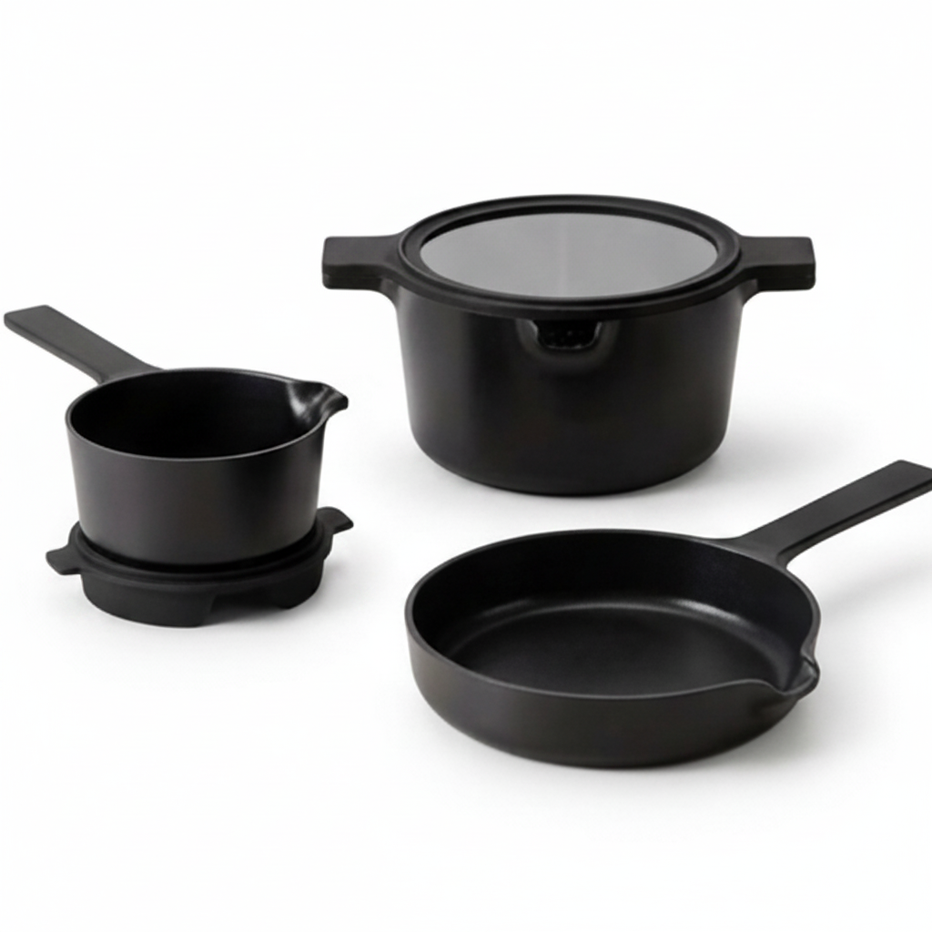 Stackable Ceramic Nonstick Cookware Set, 5-Piece