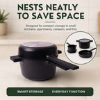 Stackable Ceramic Nonstick Cookware Set, 5-Piece