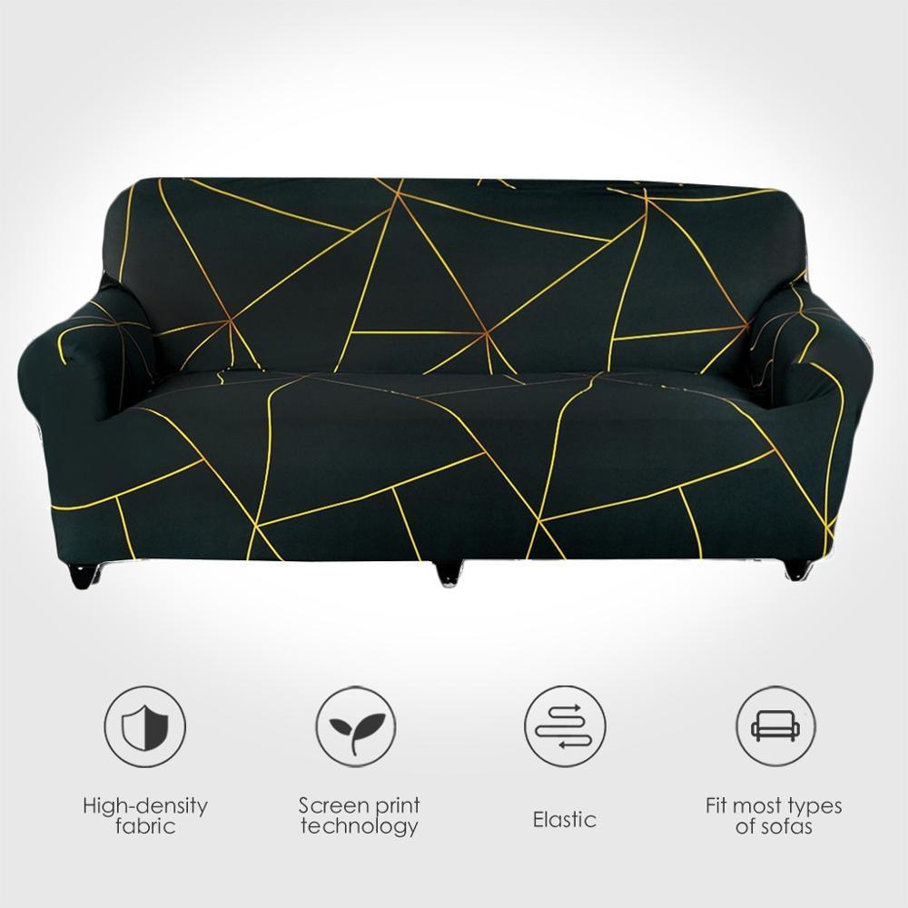 Sofa Covers Stripes Printed for Living Room Elastic Stretch Slipcover Sectional Corner Couch Covers 1/2/3/4-seater Sectional Sofa Covers L Shape Couch Slipcover 2pcs Stretch Elastic L-Type Chaise Sofa Couch Furniture Protector for Living Room